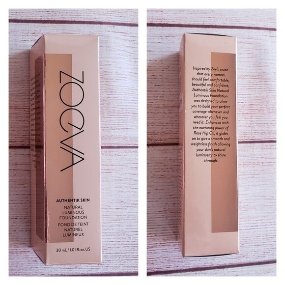 NIB Zoeva Authentik Skin Natural Luminous Foundation - 120N Daring 1.01 fl oz - Picture 2 of 8